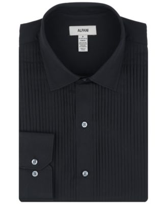 Men's Slim Fit Pleated Dress Shirt