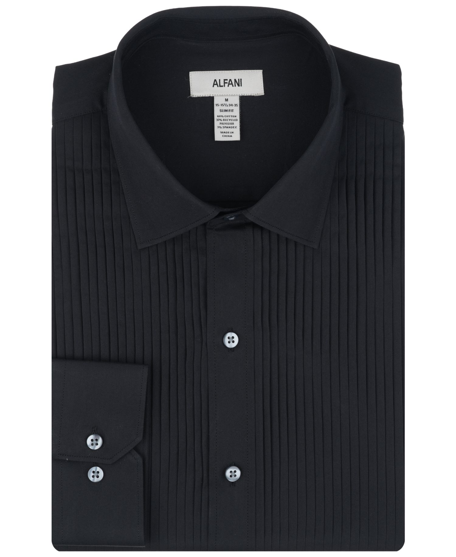 Men's Slim Fit Pleated Tuxedo Shirt