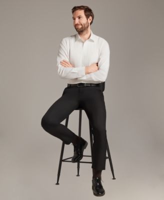 Men's Slim Fit Pleated Dress Shirt