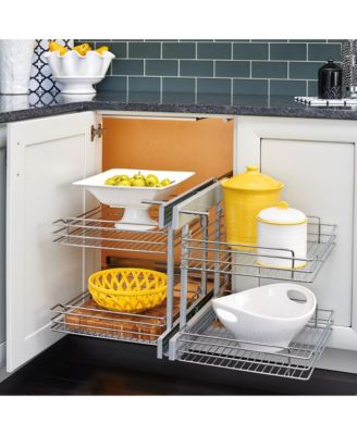 Chrome 2-Tier w/ Soft-Close-15" Blind Cabinet Opening, 5PSP-15SC-CR