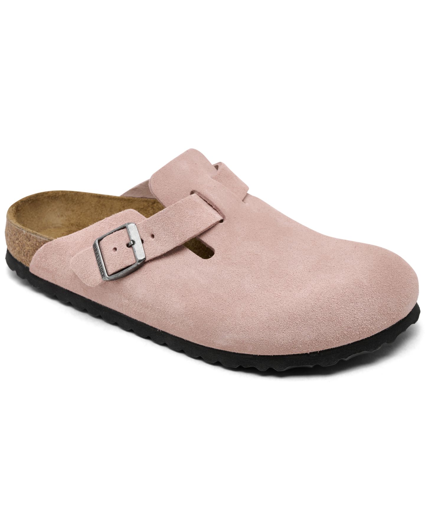 Женские повседневные замшевые сабо Birkenstock Boston, Finish Line, цвет: Розовый глиняный — фото 1