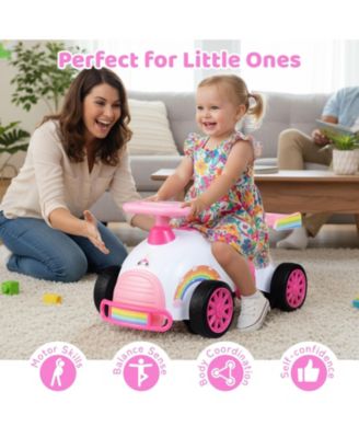 Toddler Ride On Car with Music and Storage Compartment