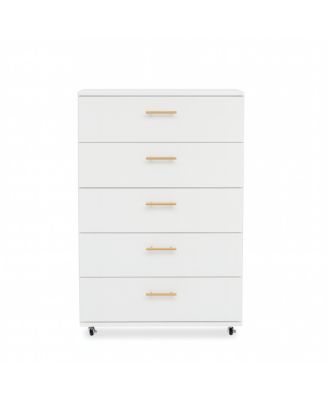 5 Drawer Dresser with Handles Modern Storage Cabinet