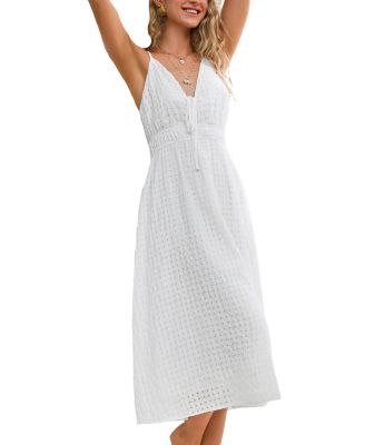 Women's Budding Love White Maxi Beach Dress