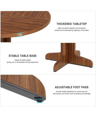 47 Inch Round Dining Table for 4-6 People,with Wooden Tabletop and Legs