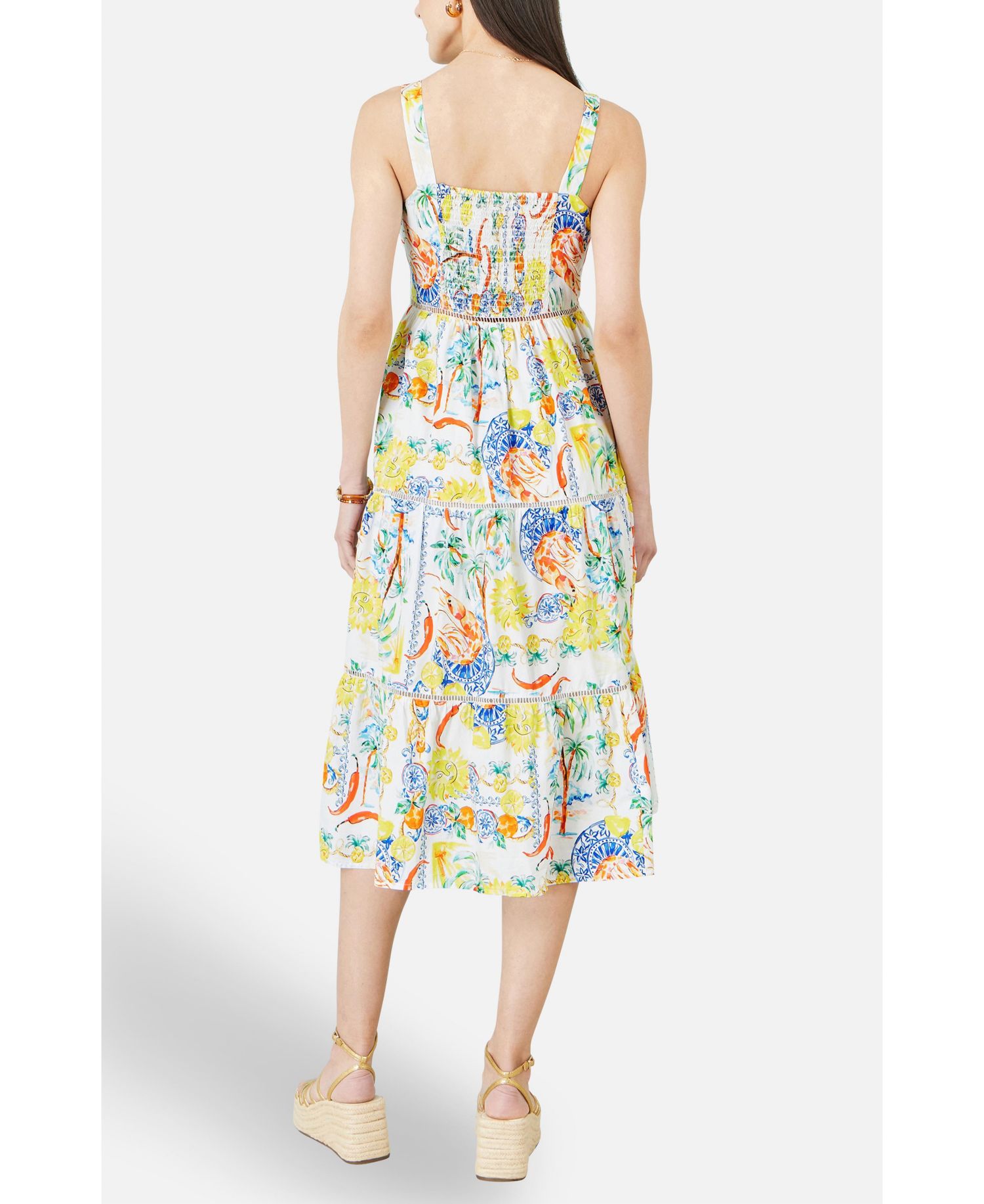 Women's Print Cotton Midi Sun Dress