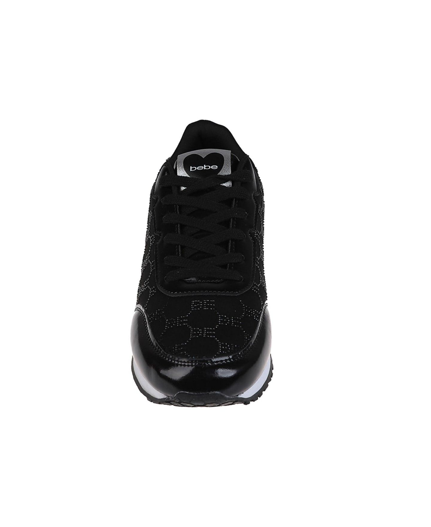 Женские кроссовки Bebe Sneaker with Rhinestone Mesh Upper, цвет: Чёрный — фото 4