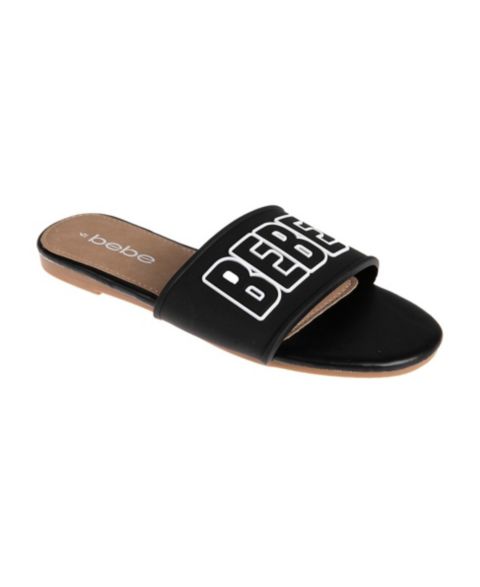 Женские сандалии Bebe Stylish and Comfortable Fashion with Rubber Logo, цвет: Чёрный