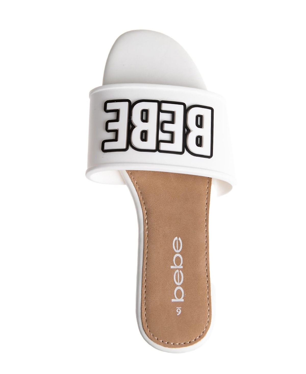 bebe Women's Stylish and Comfortable Fashion Sandal with Rubber Logo