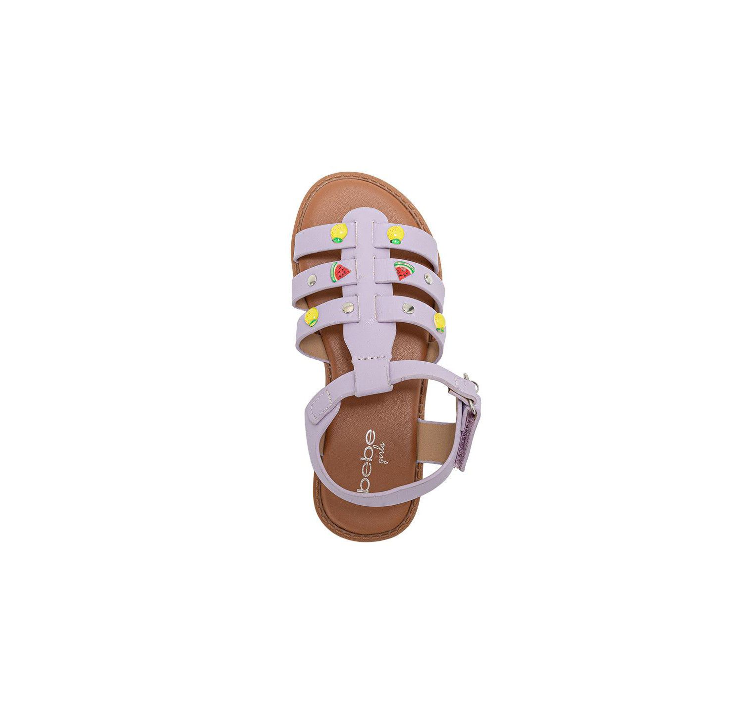 Girls Girl's Fashion Sandals – Comfy Dressy Shoes with Fruit Accents, Studs, and Hanging b Charm