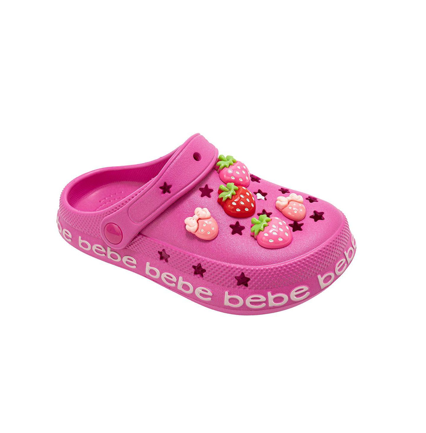 Сабо Bebe EVA Lightweight Clogs - Slip - On Comfy Shoes with Fruit Charms для девочек, цвет: Фуксия — фото 1