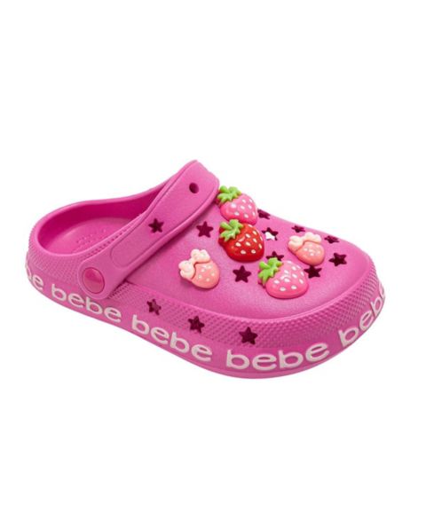 Сабо Bebe EVA Lightweight Clogs - Slip - On Comfy Shoes with Fruit Charms для девочек, цвет: Фуксия