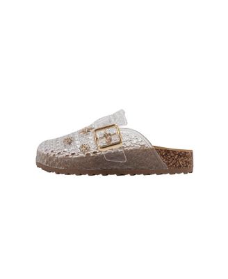 Girls Footbed Jelly Clogs - Easy Slip-On Design with Buckle and Charms