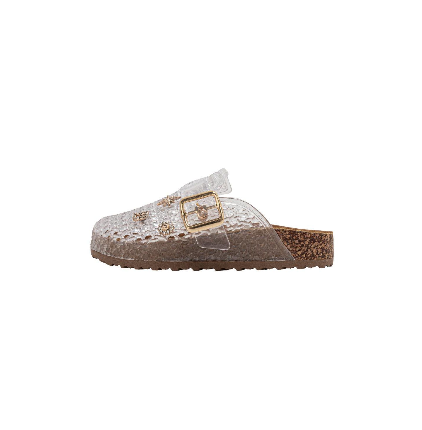 Сабо Bebe Footbed Jelly Clogs - Easy Slip-On Design with Buckle and Charms для девочек — фото 4