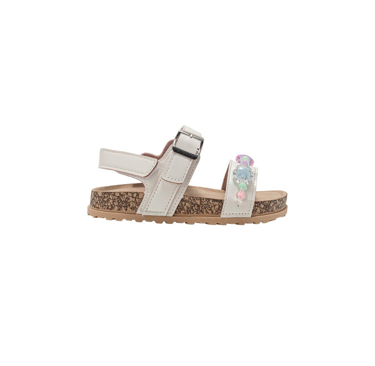 Little Girls Footbed Sandals - Comfortable Design & Beaded Ankle Strap