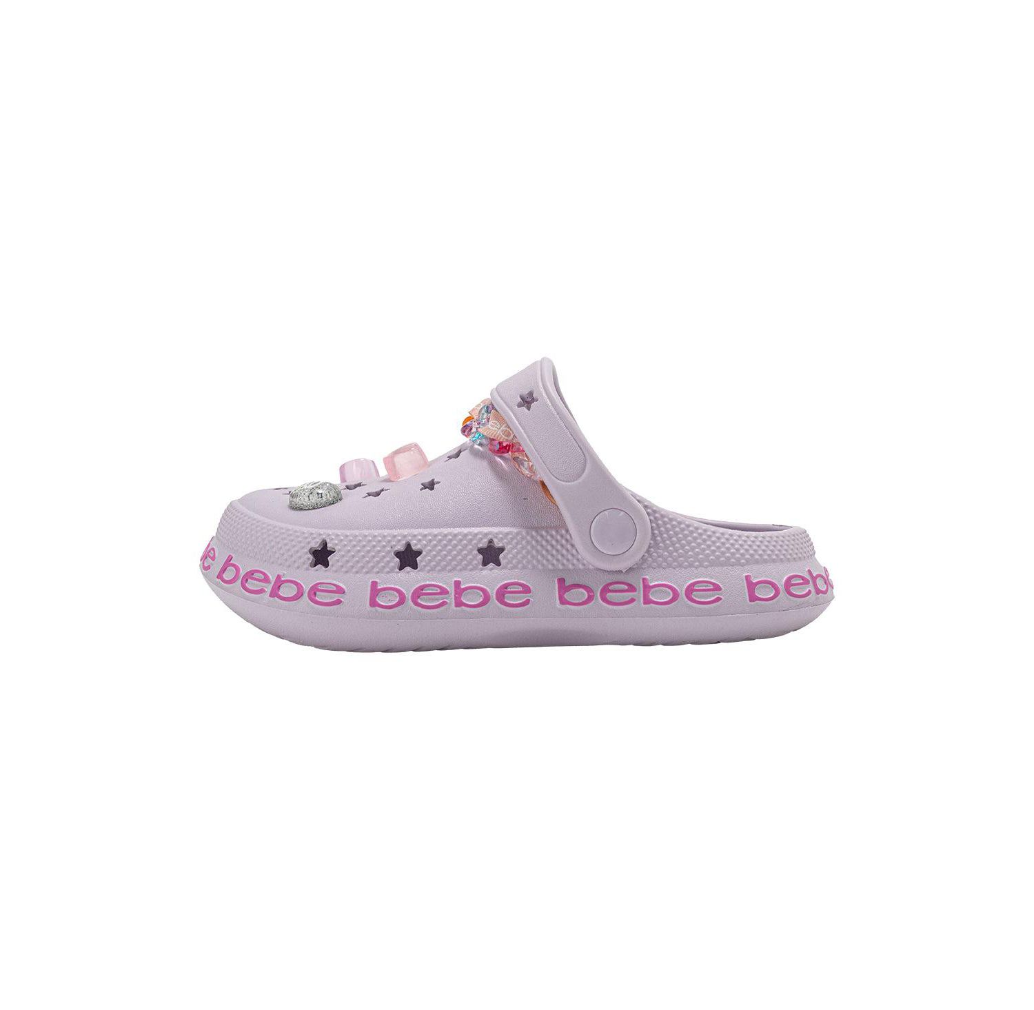 Little Girls EVA Clog with Chain with Logo Grosgrain Ribbon and Charms
