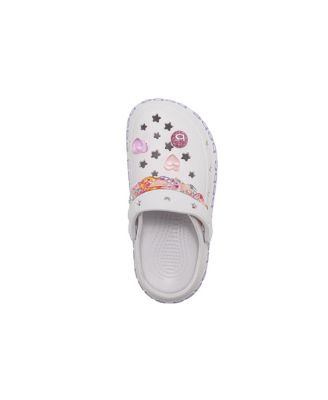 Little Girls EVA Clog with Chain with Logo Grosgrain Ribbon and Charms