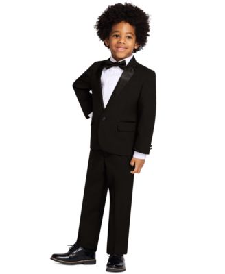 4-Piece Tuxedo Suit, Shirt & Bowtie, Toddler and Little Boys 