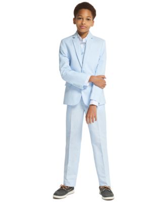 Boys' 8-20 Tri-Blend Linen Zip Closure Suit Pants