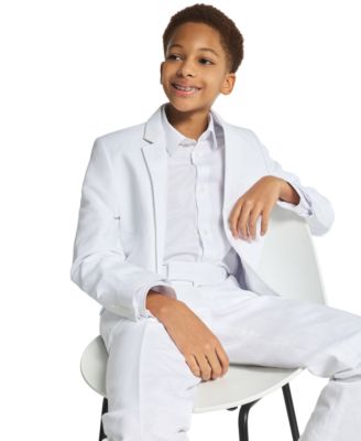 Boys' 8-20 Tri-Blend Zip Closure Linen Suit Pants