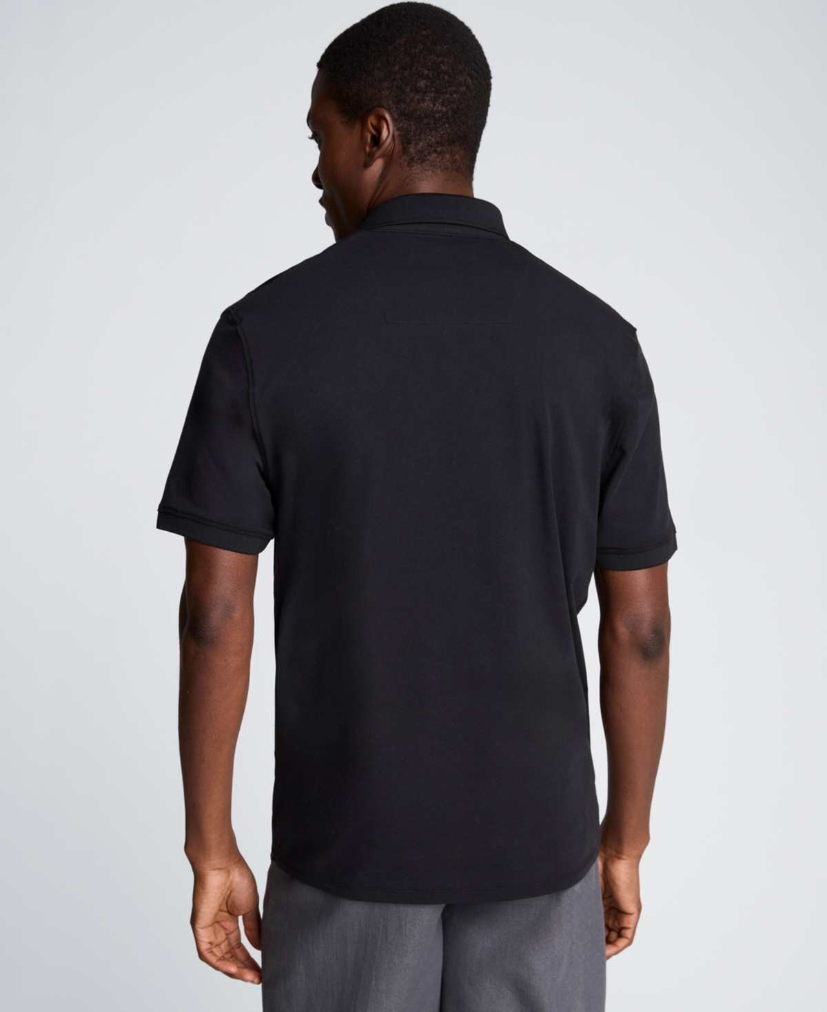 Kenneth Cole Men's Solid Button Placket Polo Shirt