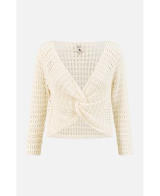 Women's Crochet Cotton Twisted Bolero Top