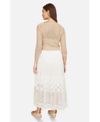 Women's Crochet Cotton Twisted Bolero Top