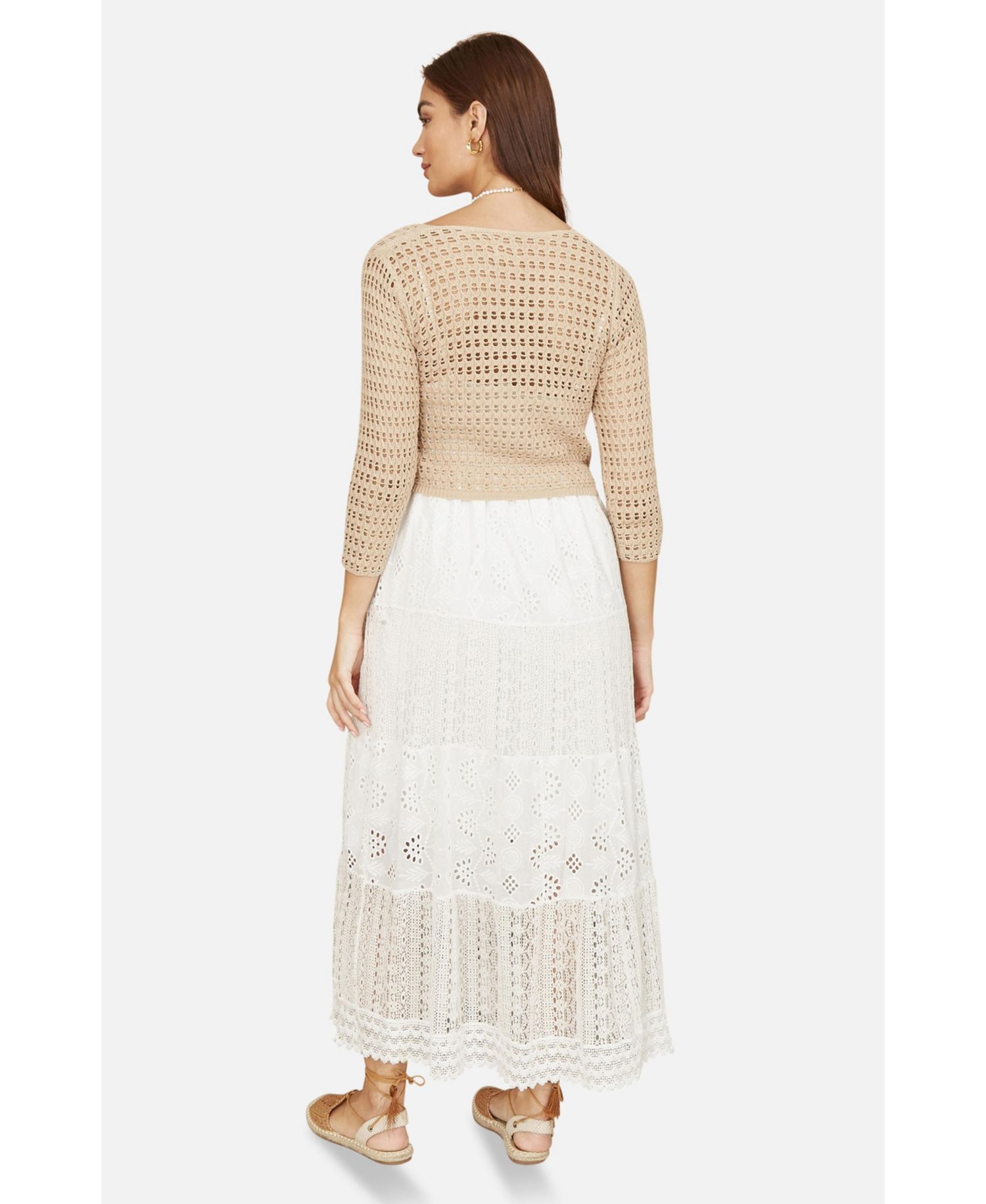 Women's Crochet Cotton Twisted Bolero Sweater