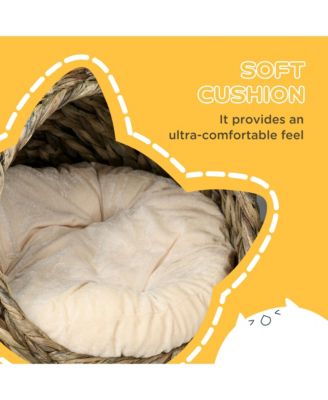 20" Handwoven Elevated Cat Bed Basket Bed Kitty House,