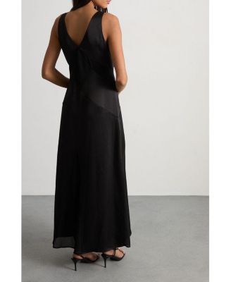 Women's Satin And Chiffon Mix Midaxi Dress