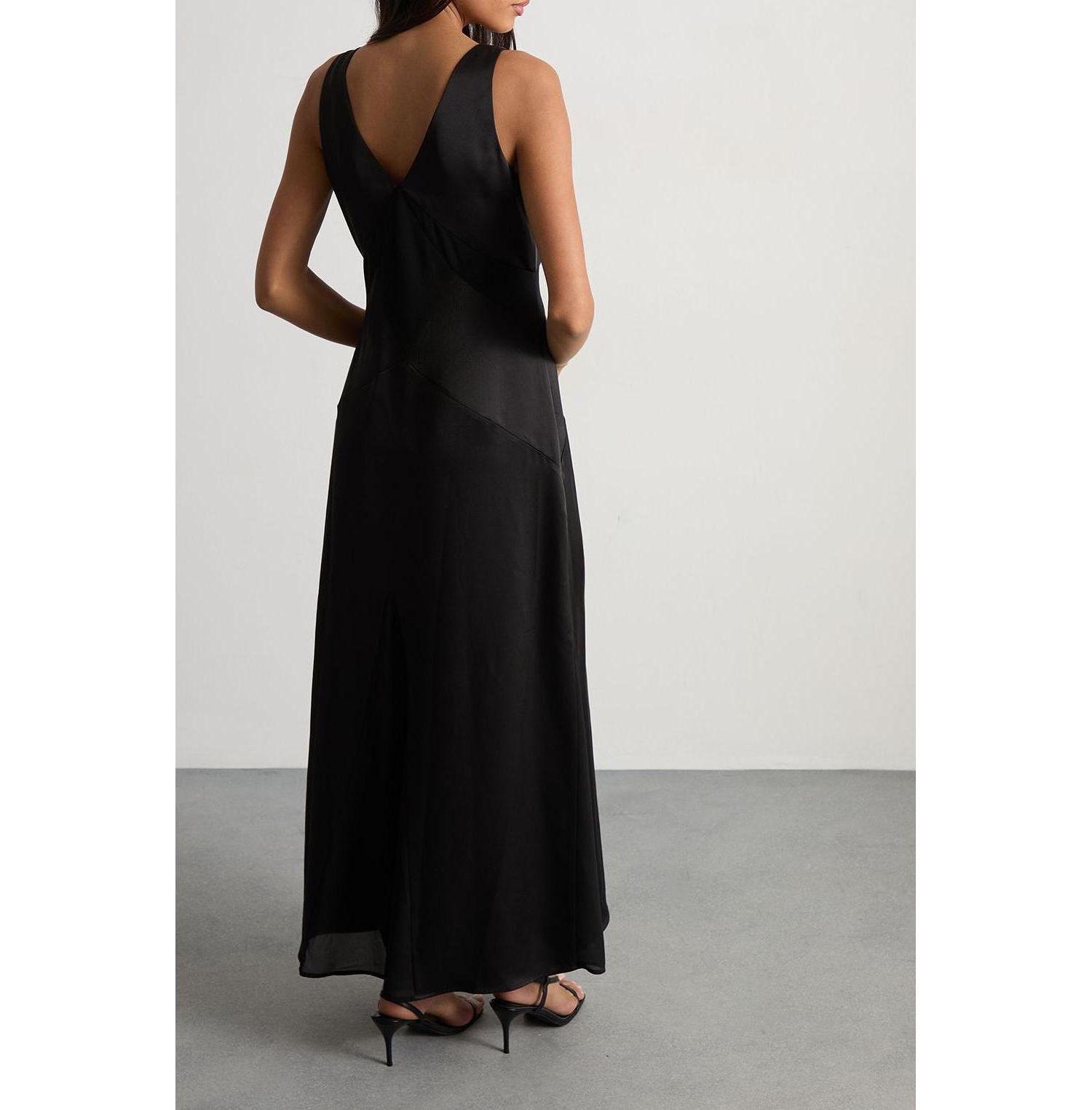 Women's Satin And Chiffon Mix Midaxi Dress
