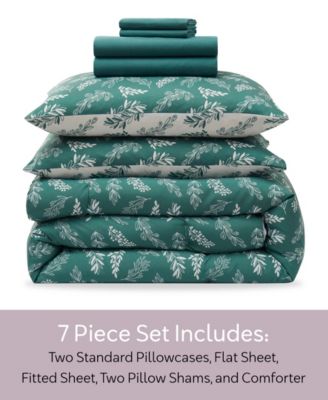 Luxury Soft Botanical Design 7-Pc. Comforter Set, King
