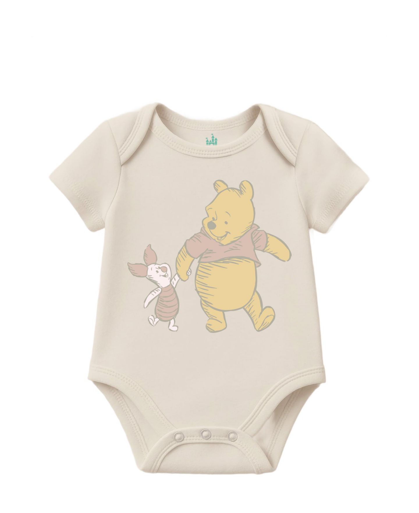 Детский комплект Disney Winnie the Pooh: боди, брюки и шапочка, 5 предметов, цвет: Слоновая кость / Бежевый — фото 2