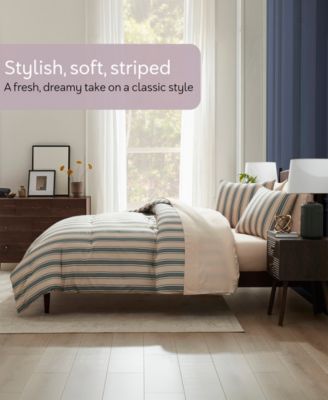 Luxury Soft Modern Striped Design 5-Pc. Comforter Set, Twin XL