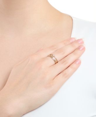 3-Pc. Cubic Zirconia Hammered and Textured Ring Set