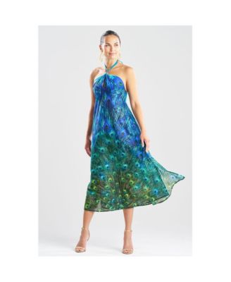 Women's Peacock - Cotton Voile Maxi Dress