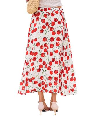 Women's Garnish Cherry Midi Skirt