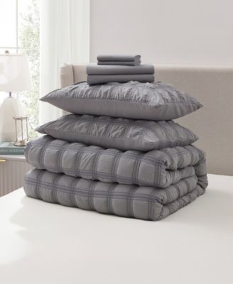 Luxury Soft Seersucker Design 7-Pc. Comforter Set, Queen
