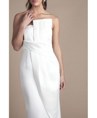 Women's Strapless Bow Wedding Maxi Dress