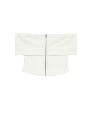 Women's Foldover Zip-Front Bandeau Top