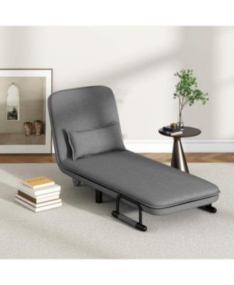 3-in-1 Convertible Sofa Bed with 5-Position Adjustable Backrest & Lumbar Pillow