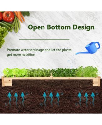 Wooden Raised Garden Bed Outdoor Wood Planter Box for Vegetables Flowers Fruit