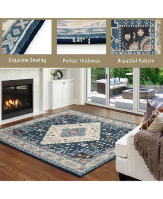 Area Rugs 5'4'' x 7'7'' Faux Wool Fabric Doormat Home Carpet Living Room Bedroom