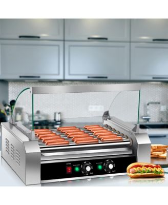 18 Hot Dog Hotdog 7 Roller Grill Cooker Machine w/ Cover