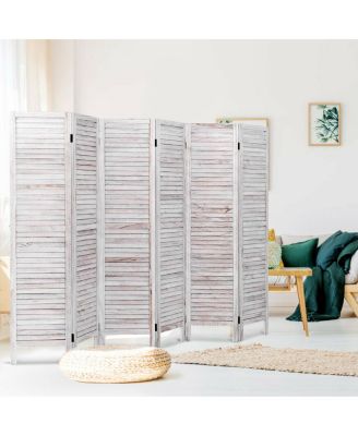 67'' High 6 Panel Room Divider Furniture Classic Venetian Wooden Slat Home