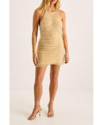 Women's Droplet Beaded Mini Dress