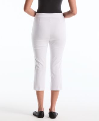Petite Button Detail Capri Pants