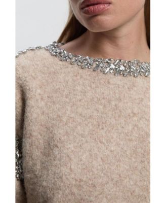 Women's Embellished Trim Cosy Knit Jumper