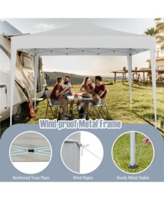 10x10 ft Pop-Up Canopy Tent with Mesh Netting, Instant Setup