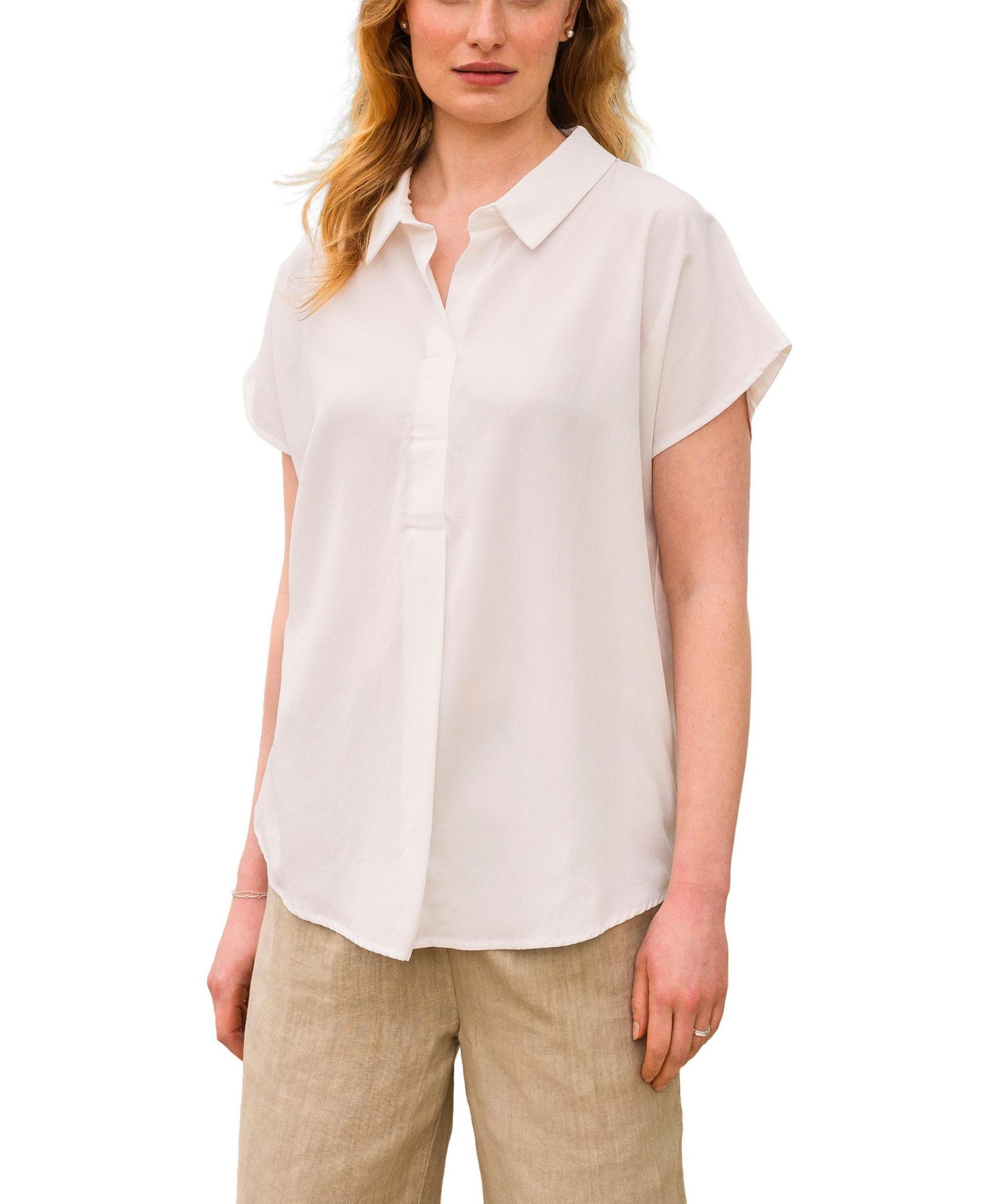 Женская блузка Celtic & Co. Short Sleeve Relaxed Fit, цвет: Меловой — фото 7